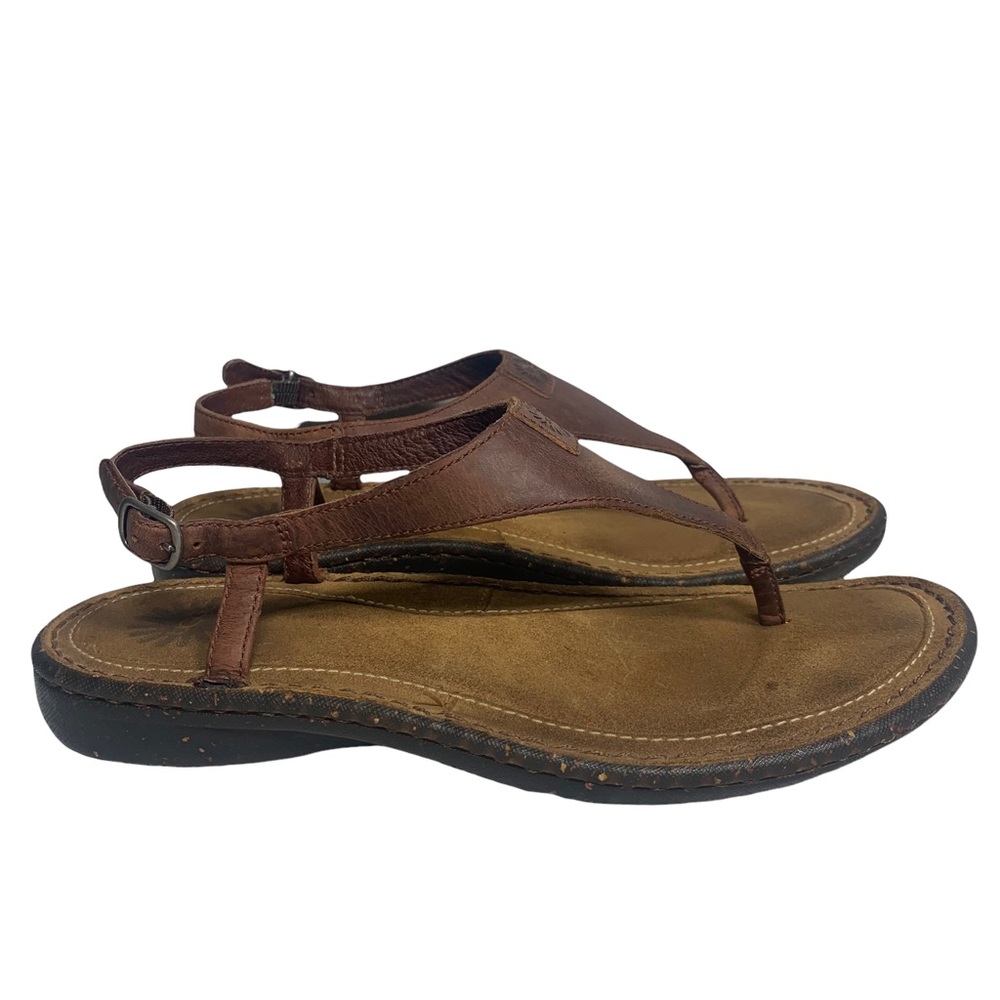 Ugg Leather T Strap  Adjustable Sling Back Comfort Thong Sandal